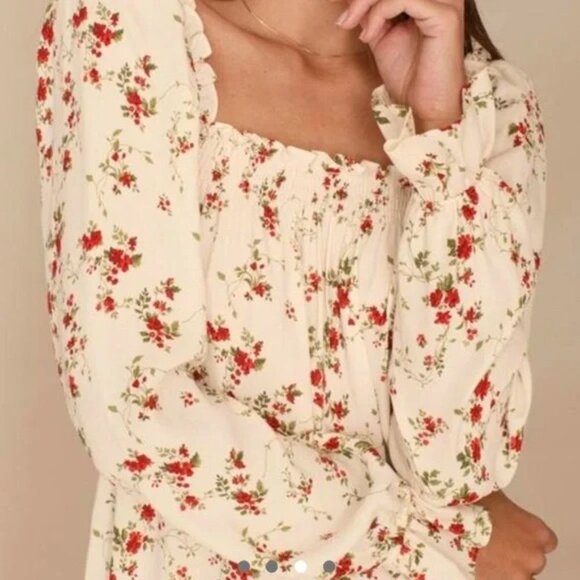 Reformation Hudsen Dress in Annaliese Mini Floral Vines Print - Picture 2 of 16